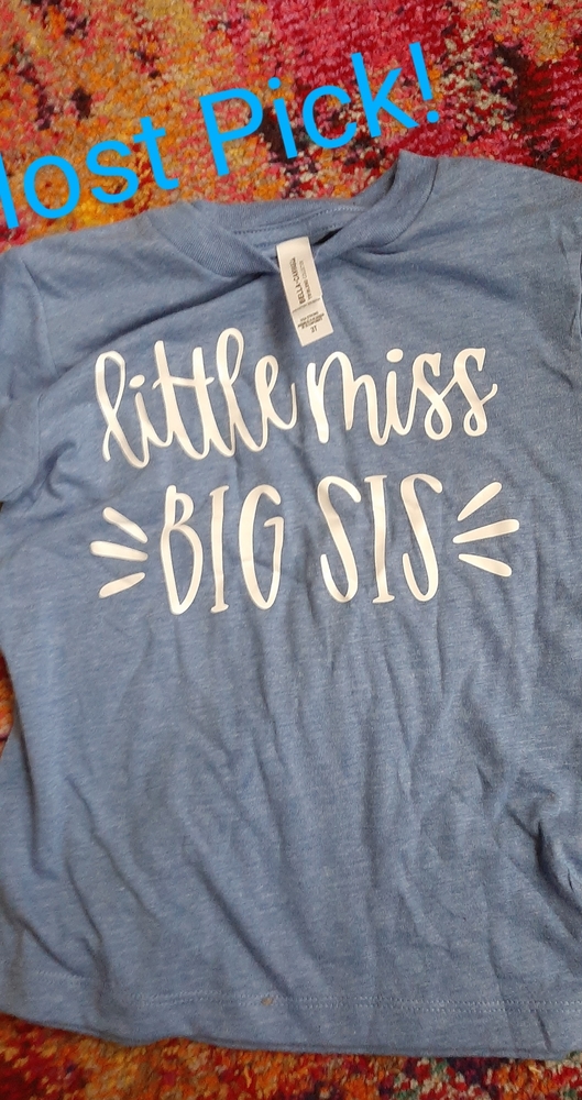 🎉HP🎉! 3T Little Girl Big Sister tee, blue